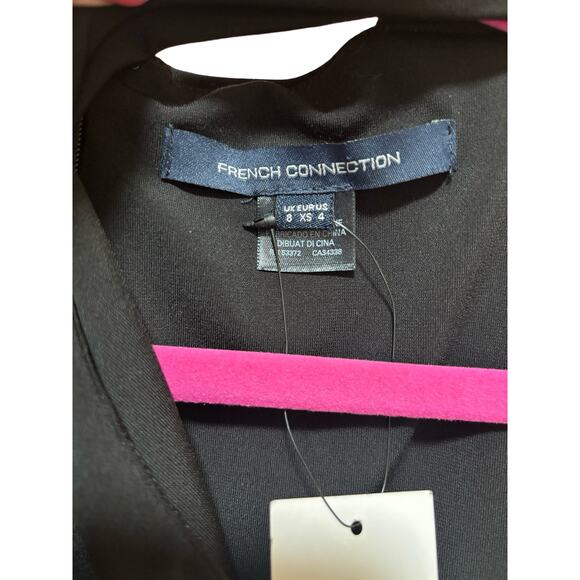 NWT! French Connection Black Panthea Halter Mini Cocktail Dress - Size 4 - Picture 7 of 10